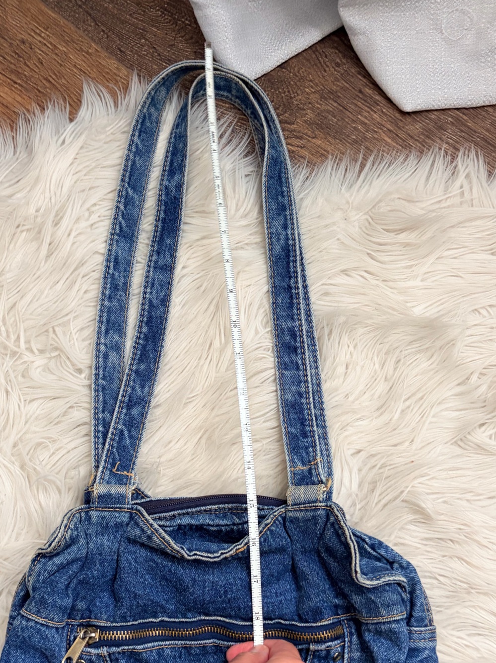 Denim Shoulder Bag - Blue Women's Tote - Picture 7 of 17